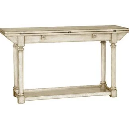 Flip-Top Console Table with 2 Flip-Top Panels and 1 Bottom Shelf